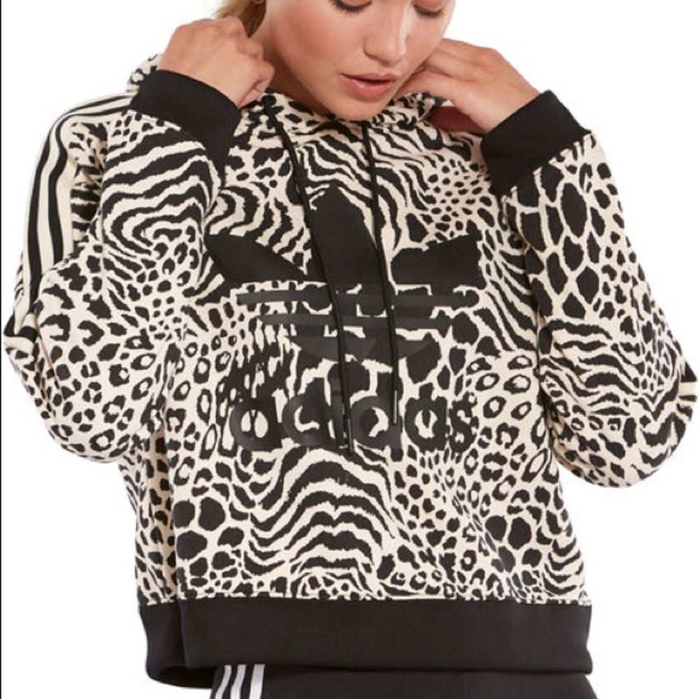 ADIDAS ANIMAL PRINT HOODIE | CROPPED